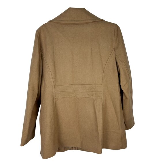 London Fog Womens Camel Double-Breasted Wool Blend Peacoat Size Large - Picture 7 of 7